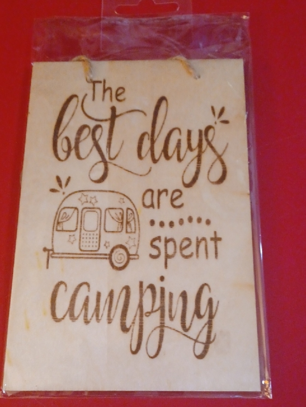 4x6 Wooden Wall Sign "The Best Days Are Spent Camping"